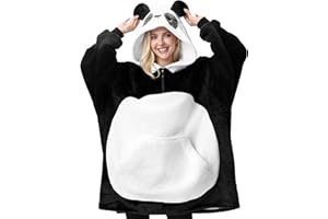 Giggling Getup tragbare Decken Hoodie, Übergrößer weicher Sherpa Fleece Kapuzen Decke, Warmer komfortabele Flanell Decken Sweatshirt