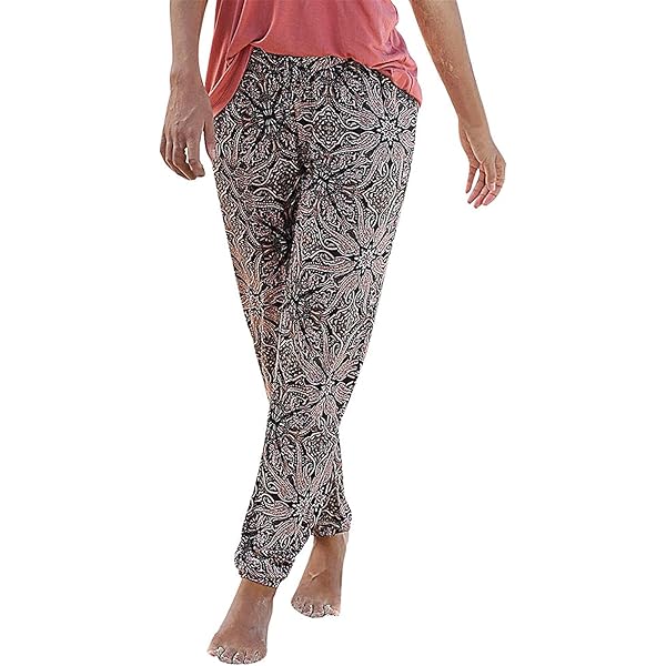YUTILA Wijde damesbroek, zomer, boho, strandbroek, lichte en luchtige vrijetijdsbroek met hoge taille, casual, los, patroon, boho, strandbroek met trekkoord en zakken, Groen Bohemian, XL