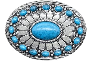 YOQUCOL American Western Cowboy Indian Elements Vintage Türkis Gürtelschnalle für Herren