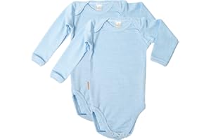 wellyou – Langarmbody Baby & Kinder aus 100% Baumwolle – Babybody für Mädchen & Jungen – 2er Set Langarm Baby Body in Größe 50-134 – Made in EU