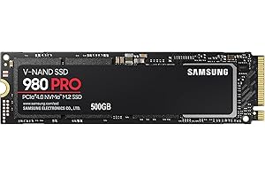 Samsung 980 PRO M.2 NVMe SSD (MZ-V8P500BW), 500 GB, PCIe 4.0, 6,900MB/s Read, 5,000MB/s Write, Internal Solid State Drive