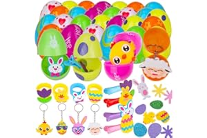 faburo Uova di Pasqua Giocattolo Riempite con Mini Giochi e Gadget, Giocattoli con Uova a Sorpresa, Bambini Regali la Festa di Pasquali
