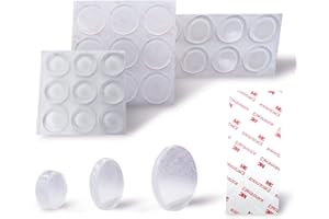 UNI-FINE SHOP Uni-Fine 3 Size Clear Rubber Feet Self-Adhesive Door Bumper Elastic Transparent Silicone Pad Noise Dampening Pads Non-Slip Transparent Silicone Pad for Vases, Keyboards, Tables, Chairs,Glass(30PCS)