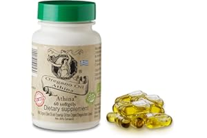 ATHINA OREGANO OIL Athina Vegan Organic Oregano Oil 60 Capsules. Each capsule contains Pure Greek Organic Wild Essential Oregano Oil and Provides minimum 80mg Natural Carvacrol
