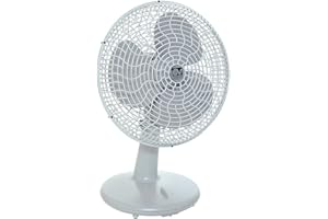 Vortice Tavolo 60610, silenziosa e Potente, 90 ° Girevole, Ø 30 cm, Gordon 30, Grigio Chiaro, 230 V, Bianco, 35 W