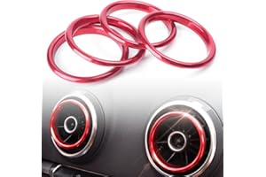 GZYF 4 anelli di copertura per bocchette dell'aria per A3 8V 2012-2019, colore: rosso lucido