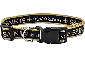 Pets First NFL New Orleans Saints Hundehalsband, lizenziert, mittelgroß, strapazierfähig, robust und langlebig, erhältlich in 31 Fußballmannschaften und 4 Größen