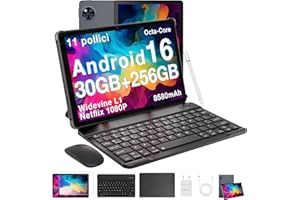 DOOGEE U11 Pro Android 16 Tablet con Teclado con Gemini AI, 30GB+256GB/2TB TF Tablets 11 Pulgadas, Octa Core T7200 Tableta Niños, Batería 8580mAh/90Hz/WiFi 5/13MP+5MP Tablet con Lápiz y Ratón y Funda