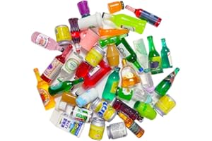 Aabellay 40PCS Miniature Mini Beer Drinks Glass Model Mixed Resin Sets Simulation Instant Model Scene for DIY Necklace Pendants Keychain Brooch Earring Mobile Phone Case Accessories – Random Style