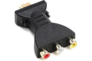 Hukneqn HDMI to AV RGB RCA Converter, 1080P High Definition Audio Video Adapter with Gold Plated Interface, Universal HDMI to 3 RGB Adapter, Video Audio Converter Compatible with TV Laptop