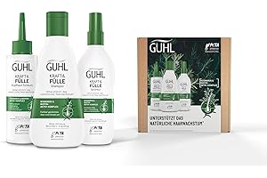 ‎GUHL Guhl Kraft & Fülle Vorteils-Set - Inhalt: Shampoo, 250ml + Kopfhaut Tonikum, 125ml + Sprühkur, 150ml - Für dünner-werdendes, zu Haarausfall neigendes Haar