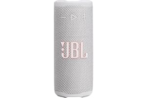 JBL Grip, Altavoz Bluetooth Compacto, Sonido JBL Pro, AI Sound Boost, Resistencia al Agua IP68, luz Ambiental, autonomía de 14 h, conexión Multi-Altavoz Auracast, aplicación JBL Portable, Blanco
