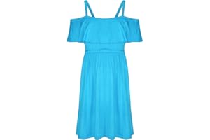 A2Z 4 Kids Filles Patineur Robe Enfants Rouge Floral Imprimé D'été Parti Off Épaule Robes Âge 7-13 Ans