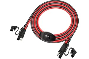 PNGKNYOCN SAE Polarity Revers Kabel konwerter z przełącznikiem, 16 AWG 2-pinowy SAE do SAE wiązka przewodów szybkie połączenie/odłączenie złącze SAE z nasadką przeciwpyłową (2 m)