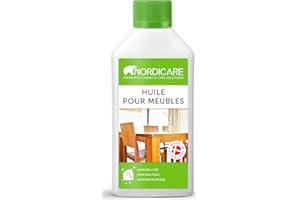 Nordicare huile bois pour meubles [500ml] protection meuble pour le nettoyage régulier du bois I basé sur huile de lin pour bois I protection bois