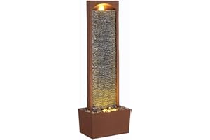 Teamson Home Fontaine Murale LED Design Moderne Rocher Rouge Exterieur