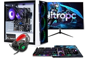 NitroPC - Pack Bronze Plus | PC Gamer Complet (AMD Ryzen 5 4650G 6/12 4.2GHz, RX Vega 7, RAM 16Go, M.2 1To, Windows 11, RGB | WiFi, écran 24", Clavier, Souris, Casque) PC Gaming