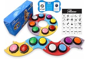 BestAlice Lot de 8 boutons de communication pour chien avec tapis, boutons enregistrables pour chien, buzzers parlants avec autocollants