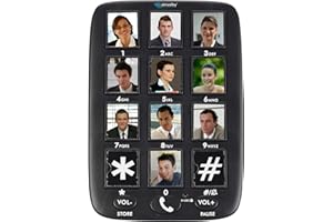 simvalley Communications Seniorentelefon: Senioren-Festnetz-Telefon mit 12 Foto-Schnellwahl-Tasten, Freisprecher (Seniorentelefon Festnetz, Großtastentelefon, Festnetztelefon für Demenzkranke)