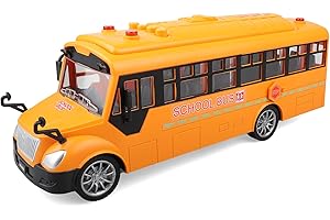 victob School Bus Toy with Sounds & Lights, Openable Doors & Top Cover, Yellow Play Bus for 3 4 5 6 Year Old Boys Girls Kids Toddlers – Educational Preschool Learning & Role Play Toy