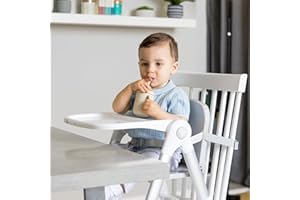 APRAMO FLIPPA Sitzerhöhung Faltbarer Boostersitz Kindersitz mit Tablett, Tragbarer Reise Hochstuhl mit Tasche, Kinderstuhl zum Essen (Glutgrau)