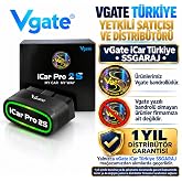 Vgate İcar Pro 2S v2.3 Bluetooth 5.2 Arıza Tespit ve Gizli &Ouml;zellik A&ccedil;ma Cihazı ABRP Uyumlu