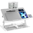 KELOFO Table de lit pour ordinateur portable - Avec tiroir - Réglable