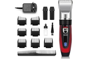 GHB Tondeuse Cheveux Hommes Tondeuses à Cheveux Professionnel Sans Fil Rechargeable avec 7 Peignes et 2 Batteries au Lithium pour Enfants Adultes Personnes Agées Salon