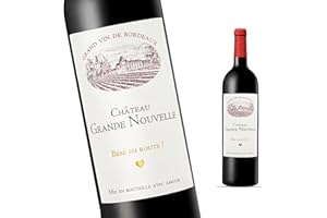 FunFest - Set x4 Etiquetas Botella Vino Anuncio Embarazo - Château Grande Nouvelle - Familia (Estilo Burdeos) [Texto en Francés]