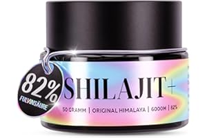5 ELEMENTUM Shilajit Original Himalaya 82% Fulvinsäure – 50g Mumijo Shilajit Hochdosiert Hohe Potenz I Shilajit Harz für Männer & Frauen I Natürliche Quelle von Fulvinsäure Huminsäure