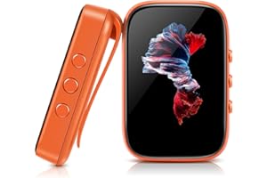 QNGEE Reproductor de MP3 de 32GB con Bluetooth-Reproductor de Música MP3/MP4 Portátil con Radio FM,Grabación de Voz,Libro Electrónico,Calendario,Alarma-Reproductor de MP3 para Deportes con Clip