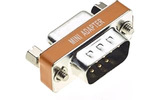 Keple 9 Pin Miniature Male to Female Null Modem Coupler Adapter Converter - Easy to use and install - for DB9 males to DB9 females - Brass body - Nickel plated - Corrosion resistant