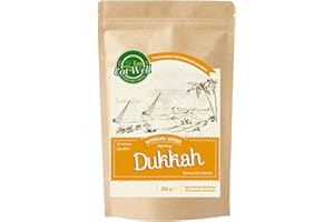 ‎EAT WELL PREMIUM FOODS Eat Well Dukkah Gewürz - 250 g | Ägyptische Dukkah Gewürzmischung zum Kochen oder für BBQs | Grill Gewürze | 100% Natürlich und Vegan |Scharfes Gewürz im Wiederverschließbarem Aromabeutel