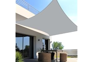 SUNNY GUARD Voile d'ombrage Rectangulaire 2x4m Imperméable Toile Ombrage UV Protection pour Patio Jardin, Terrasse,Extérieur, Balcon,Gris Clair