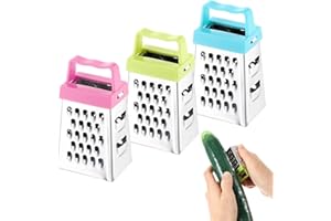 SOGHO Lot de 3 mini râpes carrées, râpes à fromage, râpe en acier inoxydable, râpe de cuisine, râpe pour légumes, râpe carrée, multifonctionnelle pour chocolat, citron, muscade, fromage, gingembre, légumes
