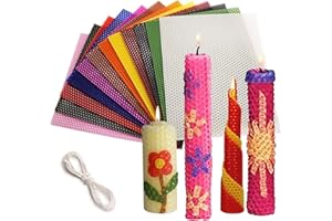 Vokowin Beeswax Candle Making Kit for Adults - 12 Colors Natural Sheets 20X20CM, Make Your Own Ideas for Home Gift, Rolling Candle for Party (K344-12)