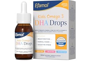 Efamol Kids Omega 3 DHA Drops | Brain Support Supplement for Kids | Sugar Free Omega 3 Liquid with Lemon Flavour | 6 Months+
