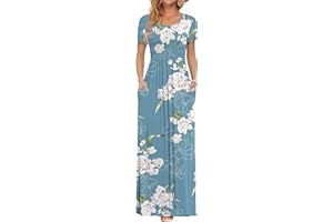 AUSELILY Maxi Dress for Women - Summer Casual Long Dresses for Ladies with Pockets