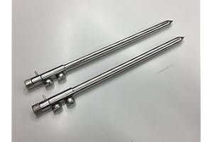TMC 2 x Bank Sticks 30-50 cm. Solid Stainless Steel. Carp Fishing tackle.