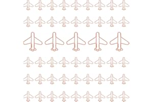 KACRILIDI 50 Piezas Clip De Papel En Forma De Aviones, Clips Papel Metal Aviones Creativo, Clips de Papel de Oro Rosa, Para Invitaciones Decorativas, Postales, Invitaciones De Boda, Libros