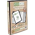 eco-eco A3 Size 50% Recycled 80 Pockets Black Presentation Display Book, Storage Case Portfolio Art Folder with Plastic Sleeves, eco068