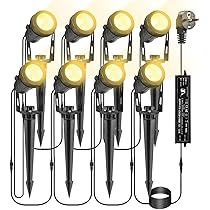 Tuinverlichting B-right Tuinlamp met Grondpen, 8 * 3W Tuinspots met Stekker, Tuinlamp met Kabel Stroom, 2400 lumen, IP65 Waterdichte Gazonverlichting voor buiten Padverlichting
