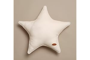 Minidream Star Nursery Cushion, Plush Cute Pillow for Baby and Toddler, Organic Floor Cushions for Kids - Beige