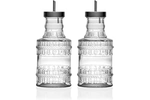 MGE WORLD MGE - Set de Aceitera y Vinagrera - Aceitera - Recipiente para Aliño - Diseño Vintage - Set de 2-500 mL