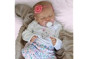 JIZHI Reborn dolls - 17-Inch Handmade Realistic Baby Dolls Soft Cloth Body with Toy Accessories, Reborn Baby Dolls Like a Lifelike Baby(Sleeping baby)