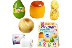 5 st knapriga squishy-set, realistisk mango jordnötspotatis tvål pudding långsam stigande amsr stressboll, texturerad sensorisk boll för ångesthantering festgåvor