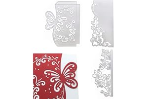 Luvadeyo 3 STK Stanzschablone Spitze Rahmen Scrapbooking Metall Stanzformen Bilderrahmen Dekoration für DIY Grußkarte Postkarte Album Kartenherstellung