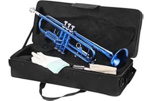 LeSage Bb Trumpet Standard Trumpet for Student Beginner Blue Trumpet with Case 7C Mouthpiece Valve Oil Cleaning Kit Brass Musical Instruments Trumpet