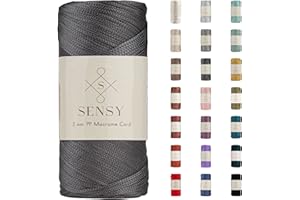 S SENSY Sensy Premium 2 mm 230 Meter Polyester-Seil, 100% Polypropylen-Kordel Makramee-Kordel 2 mm Häkeltasche Kordel Makramee Seil Häkelgarn Geschenk für Strickwaren (Anthrazit)