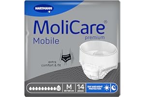 MoliCare Premium Mobile 10 Gocce Taglia M, Mutandine Monouso Assorbenti per Donne e Uomini con Incontinenza Severa, Protezione contro le Perdite, Delicata sulla Pelle, 14 pz